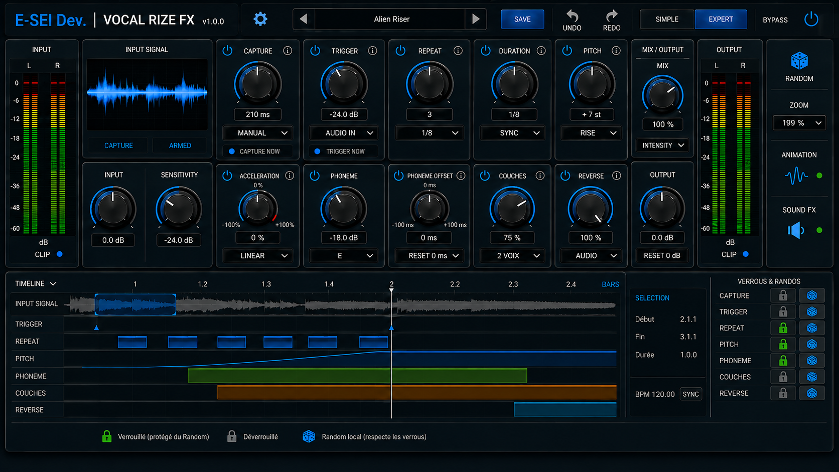 Interface de Vocal Rize FX